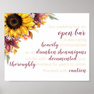 Póster Poster Boda del Sunflower Open Bar