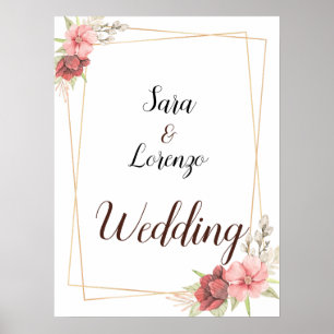 Póster Poster Boda elegante y personalizable