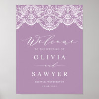 Poster Boda Lilac Brocade Lace