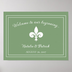 Póster Poster Boda Moss Green Fleur de Lis