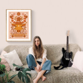 Póster Poster Boho Retro Taurus Zodiac