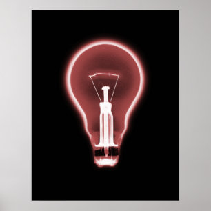 Póster Poster - BOMBA DE LUZ DE RAYOS X ROJO NEGRO