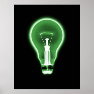 Póster Poster - BOMBA DE LUZ DE RAYOS X VERDE NEGRO