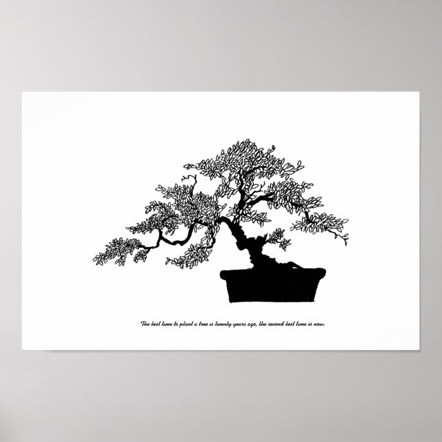 Póster Poster Bonsai con texto (Frente)