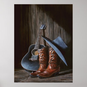 Póster Poster "Boots" de música de condado