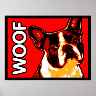 Póster Poster Boston Terrier WOOF