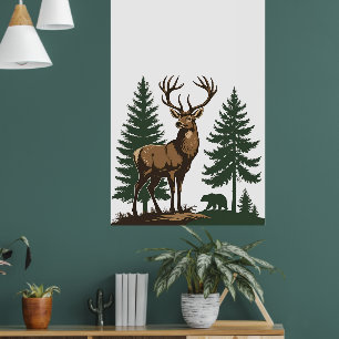 Póster Poster Botánico Rustic Wildflower