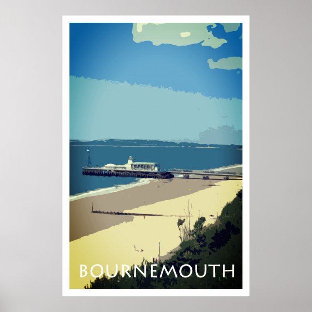 Póster POSTER BOURNEMOUTH Vintage Style (Frente)
