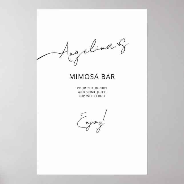 Póster Poster Bridal Shower de estilo elegante. (Frente)