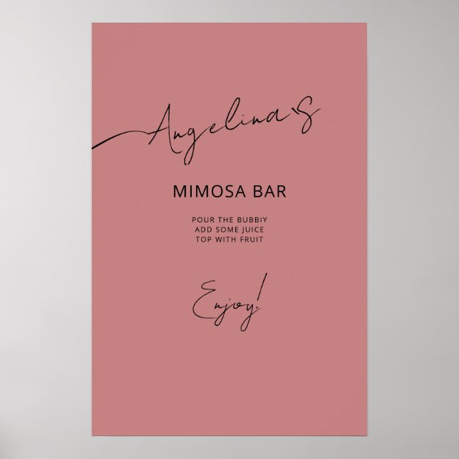 Póster Poster Bridal Shower de estilo elegante. (Frente)