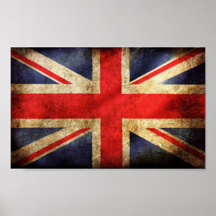 Póster Poster británico oxidado de la bandera