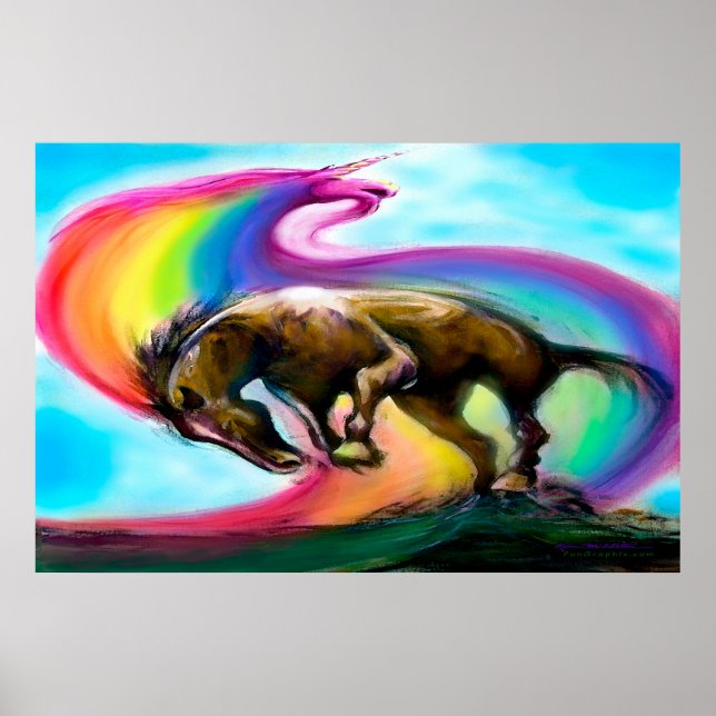 Póster Poster Bronco Rainbow Unicorn (Frente)