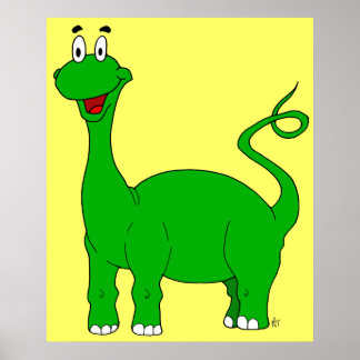 Póster Poster Brontosauro Verde