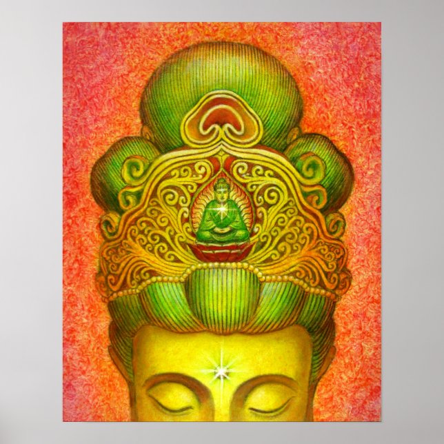 Póster Poster budista Kuan Yin Buda Crown Zen Budismo (Frente)