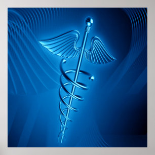 Póster Poster Caduceus Azul