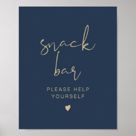 Póster POSTER CAITLIN Navy y Gold Modern Snack Bar