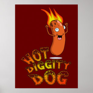 Póster Poster caliente del perro de Diggity