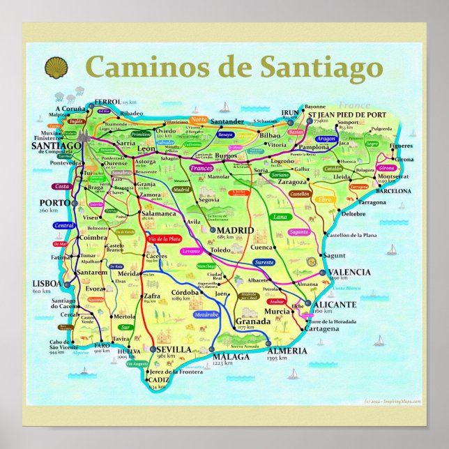Póster Poster Camino de Santiago (Frente)