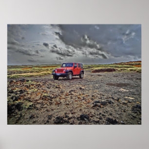 Póster Poster campo a través del punto de Hawaii de la