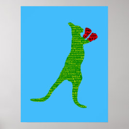 Póster Poster canguro de boxeo en jerga australiana