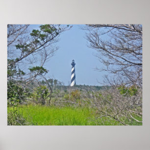 Póster Poster Cape Hatteras Lighthouse from Wetlands