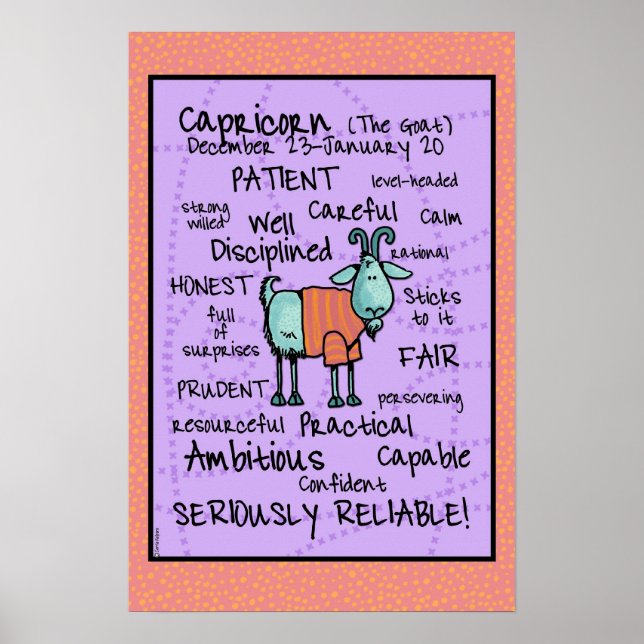 Póster poster capricorn wordcloud (Frente)