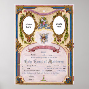 Póster poster casada de certificado