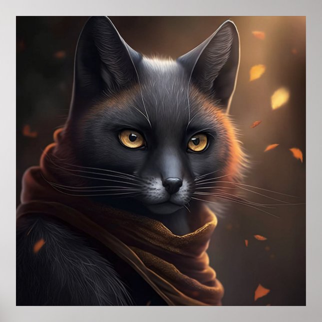 Póster Poster Cat Gris (Frente)