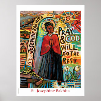 Póster Poster católico de aulas de San José Bakhita