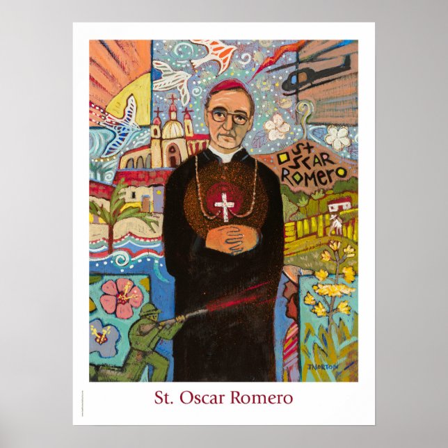 Póster Poster católico de aulas de San Oscar Romero (Frente)