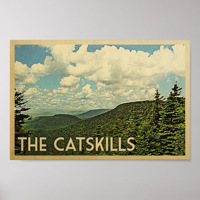 Póster Poster CatTallas - Montañas Viajes de época (Frente)