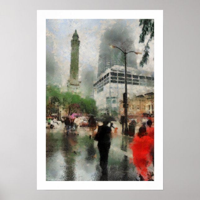 Póster Poster céntrico de Chicago (Frente)