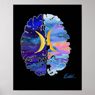 Póster Poster cerebral diurno y nocturno