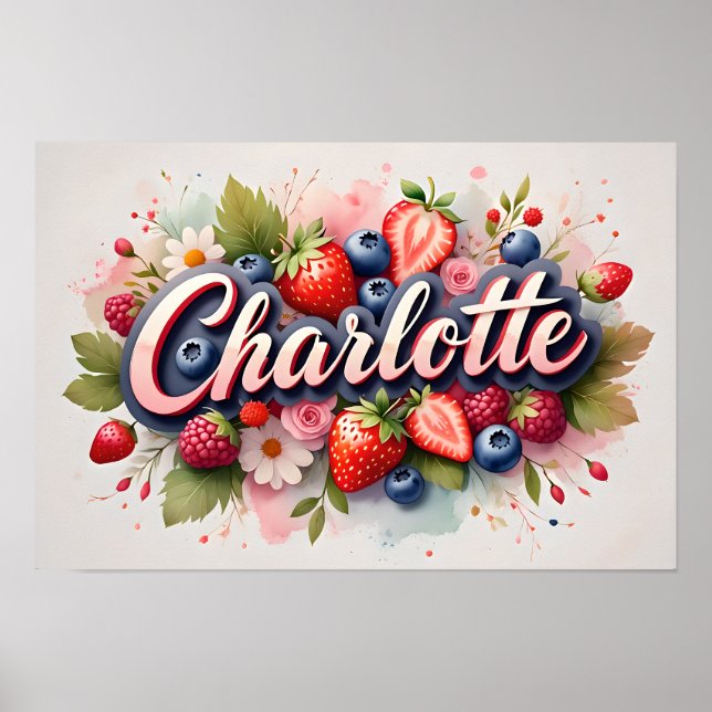 Póster Poster "Charlotte" del nombre floral de Berry pers (Frente)