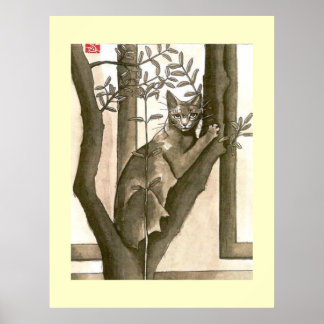 Póster poster chat japonais