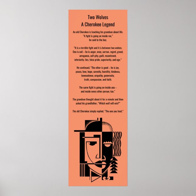 Póster Poster Cherokee Legend Two Wolves (Frente)