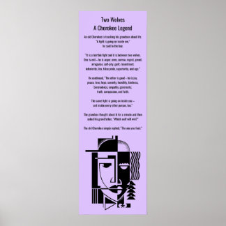 Póster Poster Cherokee Legend Two Wolves The one you feed