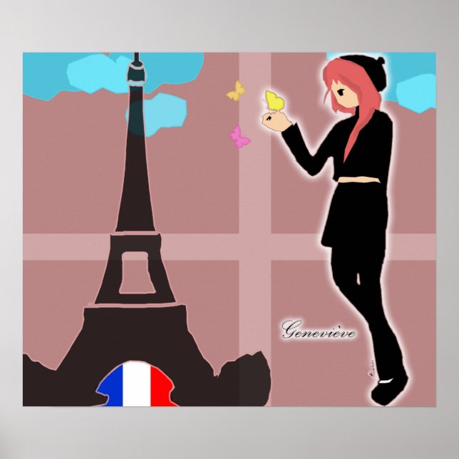 Póster Poster Chica de Francia (Frente)