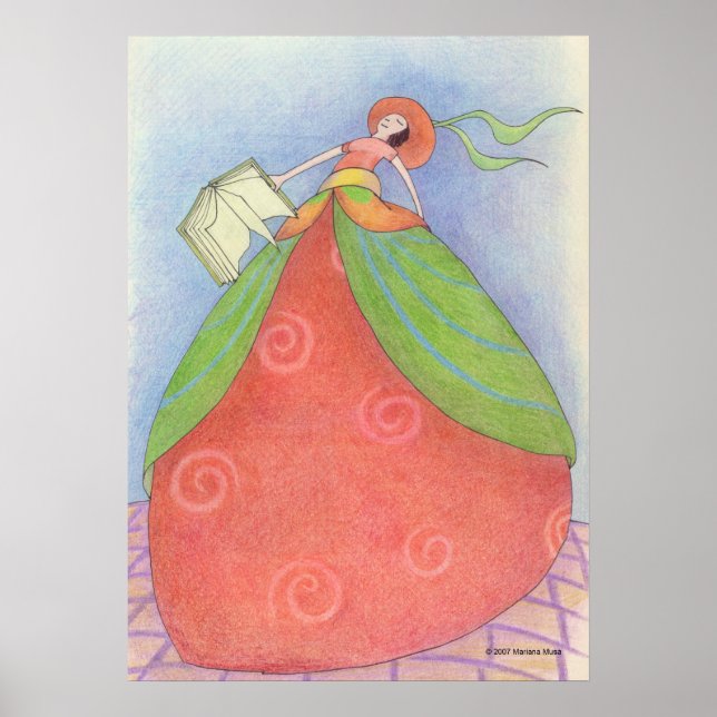 Póster Poster Chica de libros (Frente)