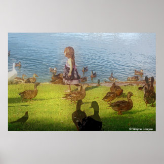 Póster Poster chica de pato de lona grande