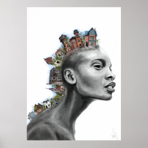 Póster Poster Chica de pelo de la casa de punk
