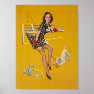 Póster Poster Chica de pinza de cosecha