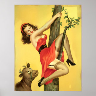 Póster Poster Chica de pinza de cosecha clásica