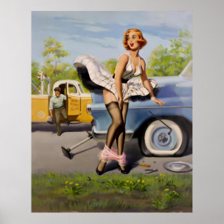Póster Poster Chica de pinza de cosecha clásica