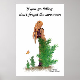 Póster Poster Chica de pinzas de la mochila Redhead Hiker