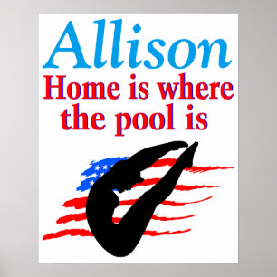PÓSTER POSTER CHICA DIVER PERSONALIZADO DE ESTADOS UNIDOS