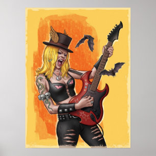 Póster Poster Chica Estrella de Rock