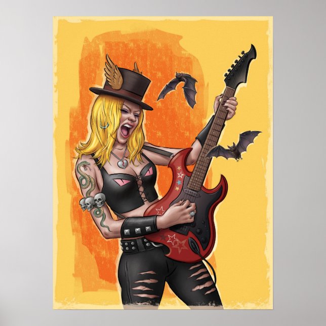 Póster Poster Chica Estrella de Rock (Frente)