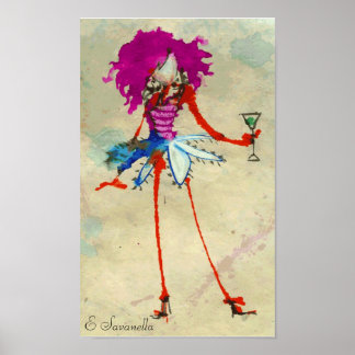 Póster poster chica martini