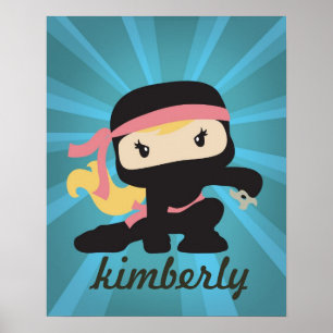 Póster Poster Chica personalizado Ninja